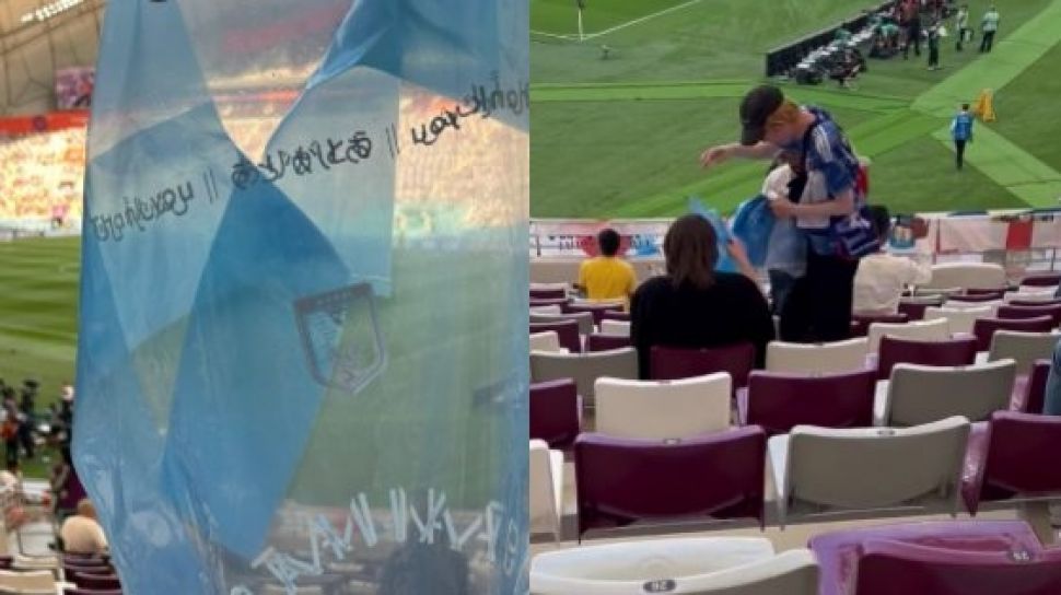 Fans Jepang Rayakan Kemenangan Atas Jerman dengan Pungut Sampah di Stadion Piala Dunia 2022