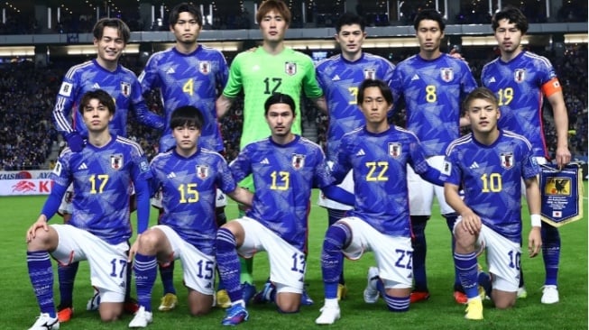 Starting line-up timnas Jepang saat melawan Suriah pada 21 November 2023 lalu. Artikel ini sajikan Profil Tim Piala Asia 2023: Jepang, Misi Samurai Biru Mengembalikan Reputasi (X atau Twitter/@jfa_samuraiblue)